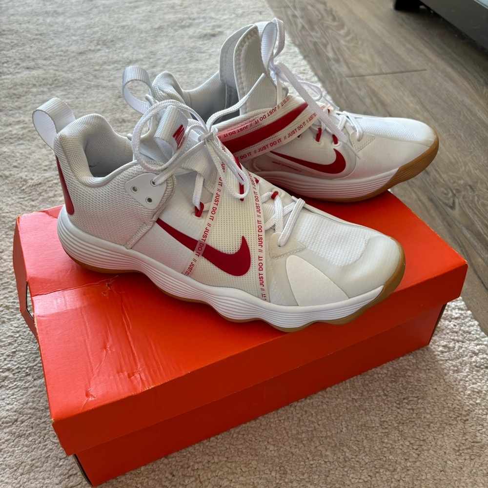 Women's Nike React HyperSet Volleyball shoes (White/University Red) W 11.5 M 10 - Picture 5 of 9